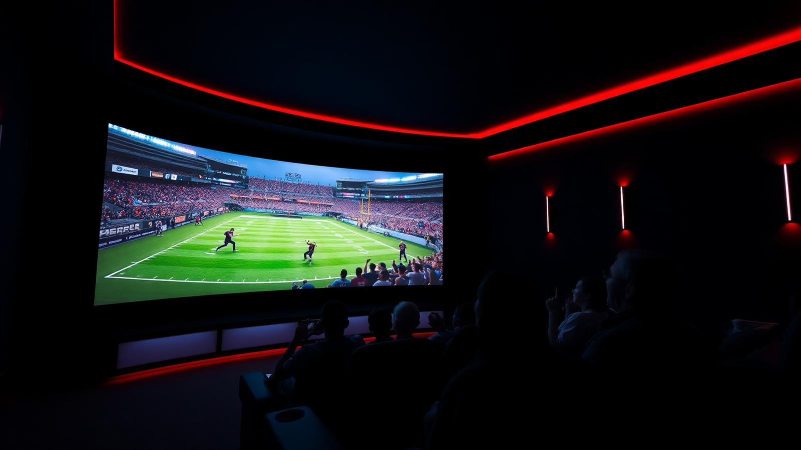 Best IPTV USA for Sports and Movies Home theater showing live sports